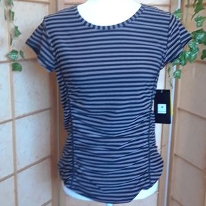 LuLu black and gray striped shirt size M